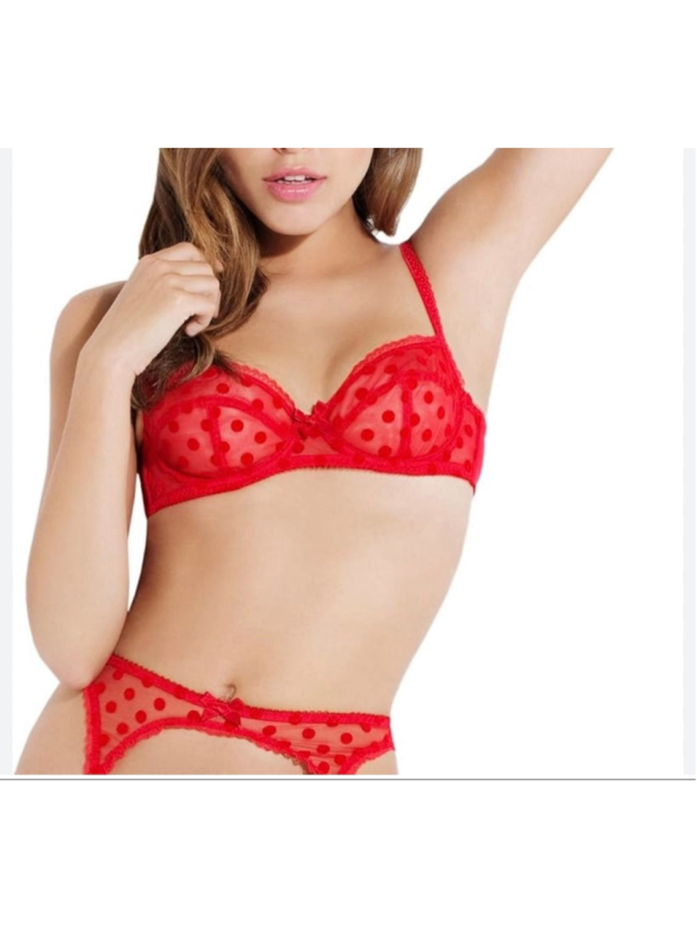 Women's L'Agent by Agent Provocateur Red Polka Dot Bra 32C